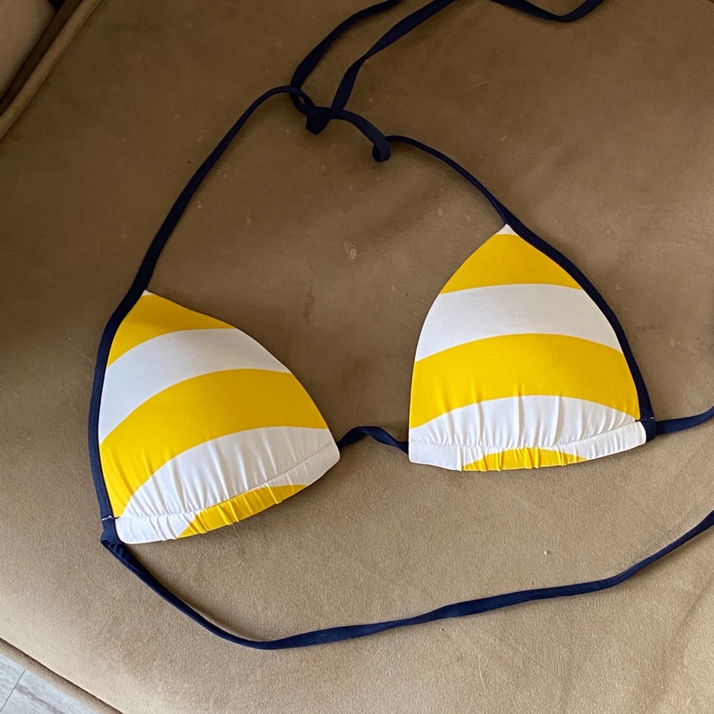 White and yellow bikini top